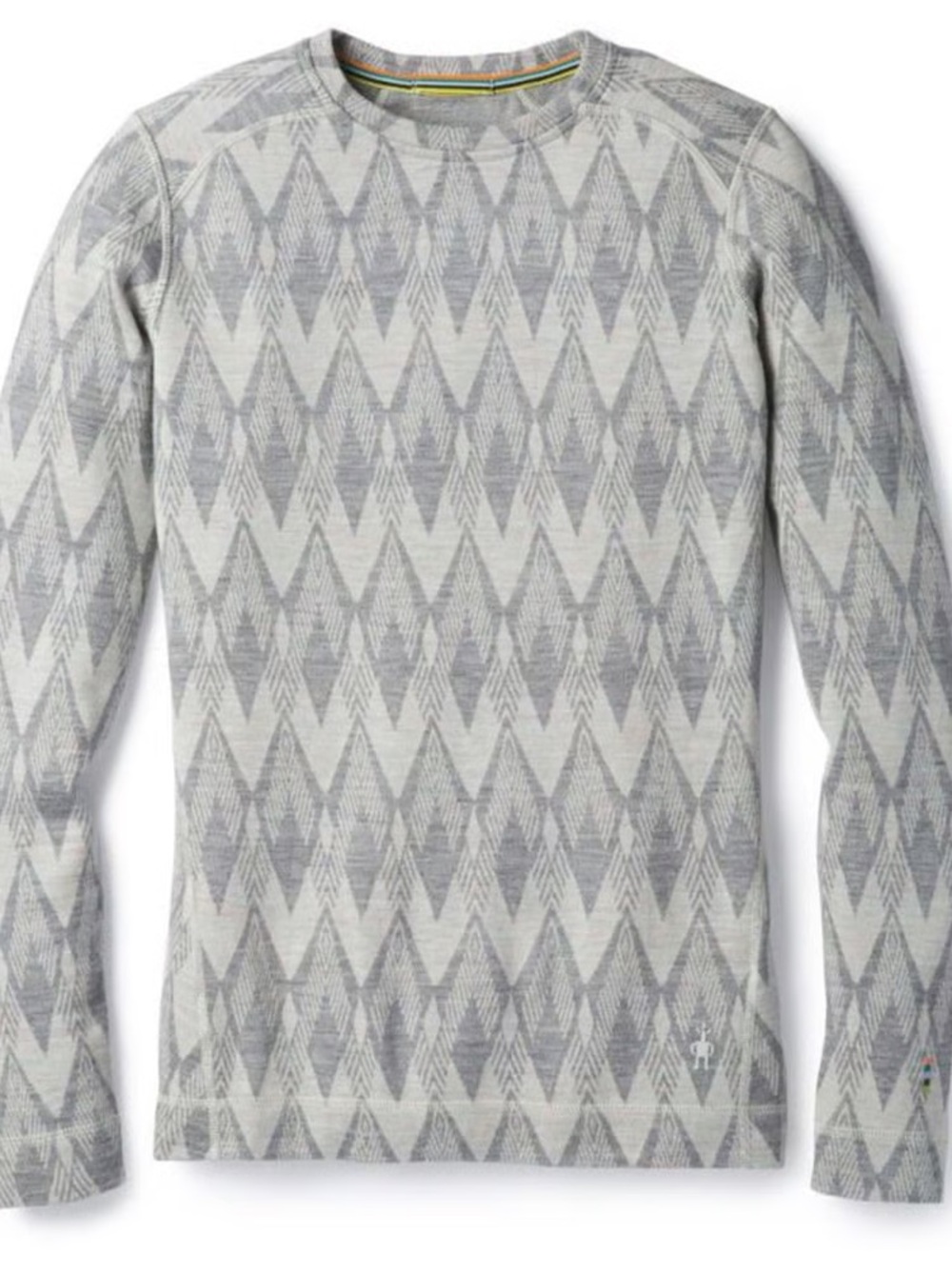 Smartwool Merino 250 Base Layer Pattern Crew Top Gray Diamond SW0NP226